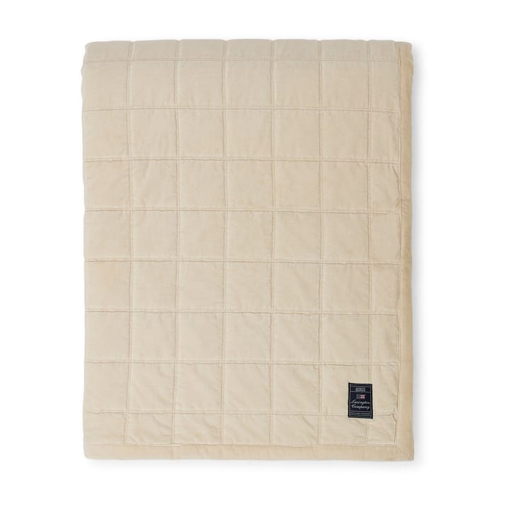 Cotton Velvet quilted throw 160x240 cm - Light beige - Lexington