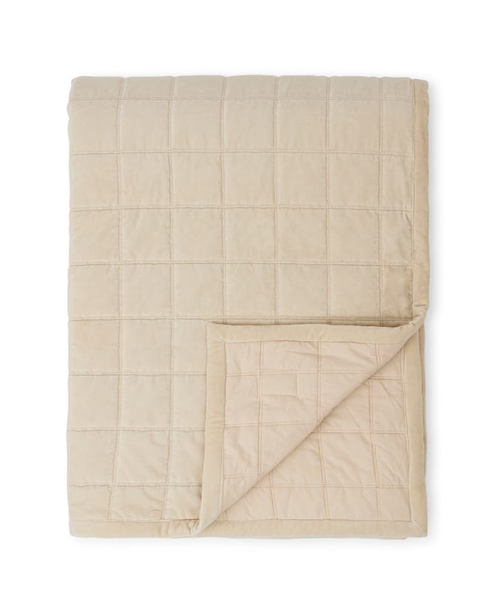 Cotton Velvet quilted throw 160x240 cm - Light beige - Lexington