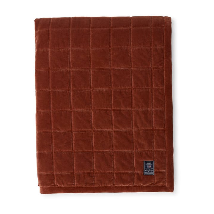 Cotton Velvet quilted throw 160x240 cm, Rustic Brown Lexington