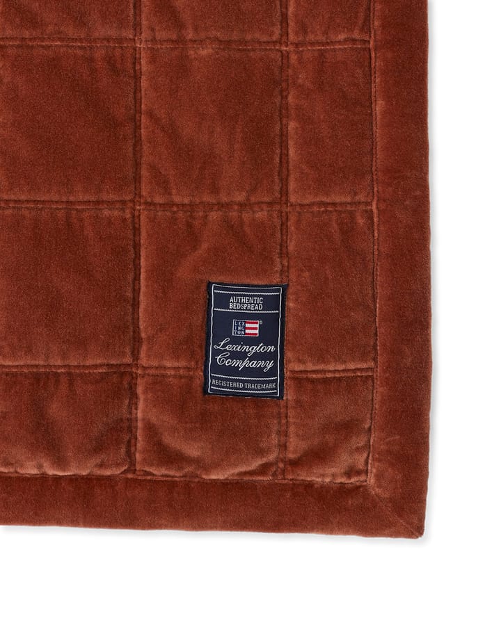 Cotton Velvet quilted throw 160x240 cm, Rustic Brown Lexington