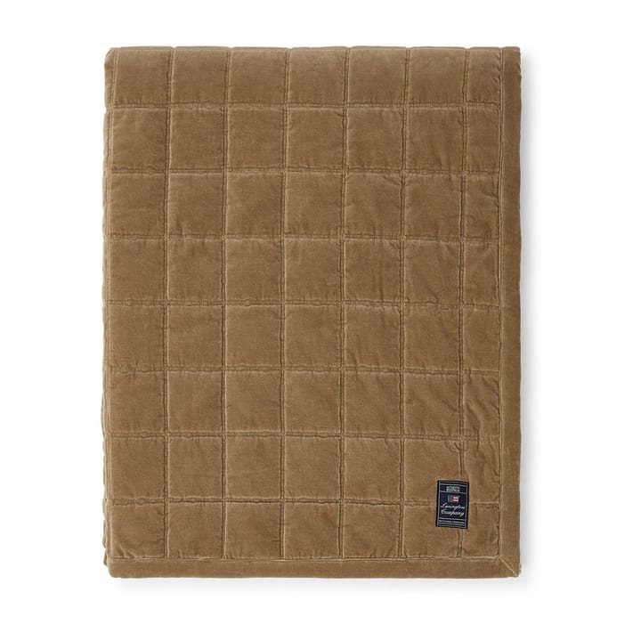 Cotton Velvet quilted throw 160x240 cm - Walnut - Lexington