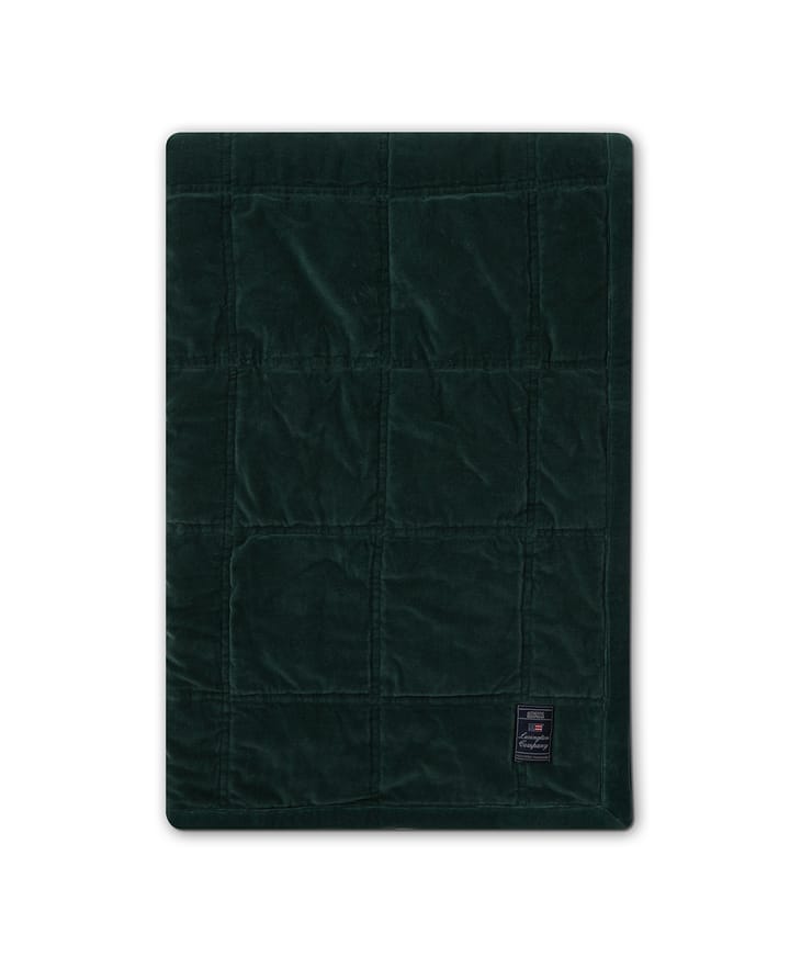 Cotton Velvet quilted throw 240x260 cm - Green - Lexington