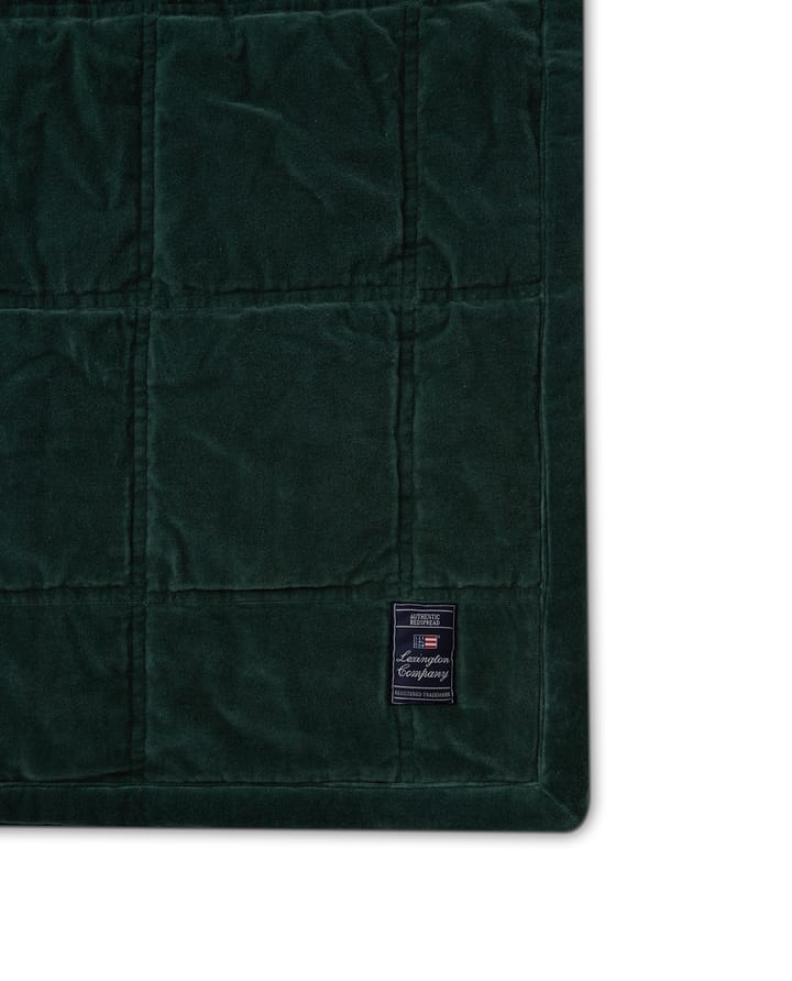 Cotton Velvet quilted throw 240x260 cm, Green Lexington