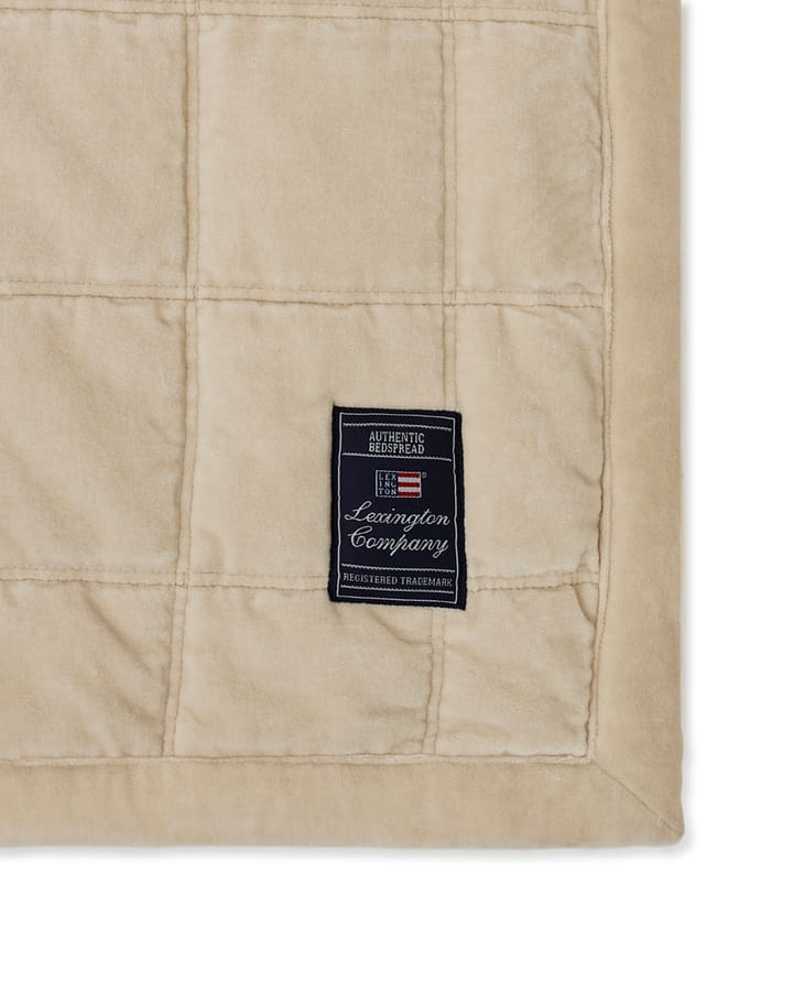 Cotton Velvet quilted throw 240x260 cm, Light beige Lexington