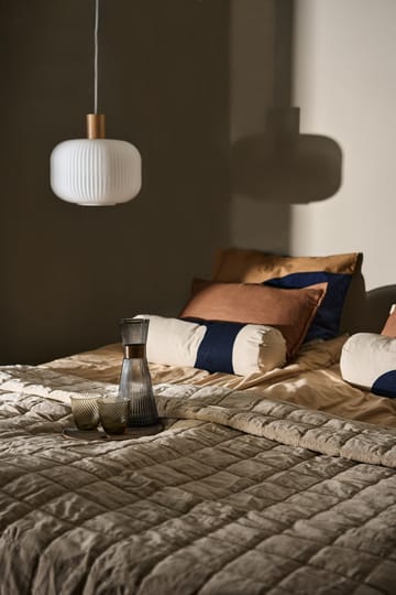 Cotton Velvet quilted throw 240x260 cm - Light beige - Lexington