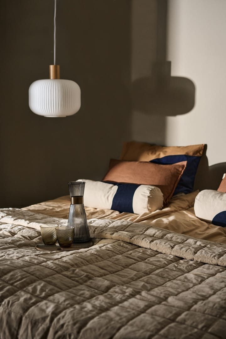 Cotton Velvet quilted throw 240x260 cm, Light beige Lexington
