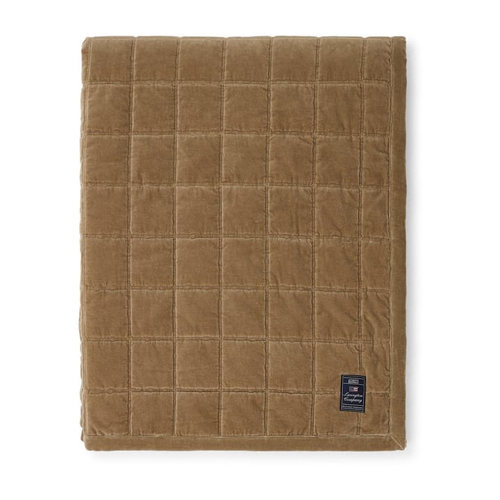 Cotton Velvet quilted throw 240x260 cm, Walnut Lexington