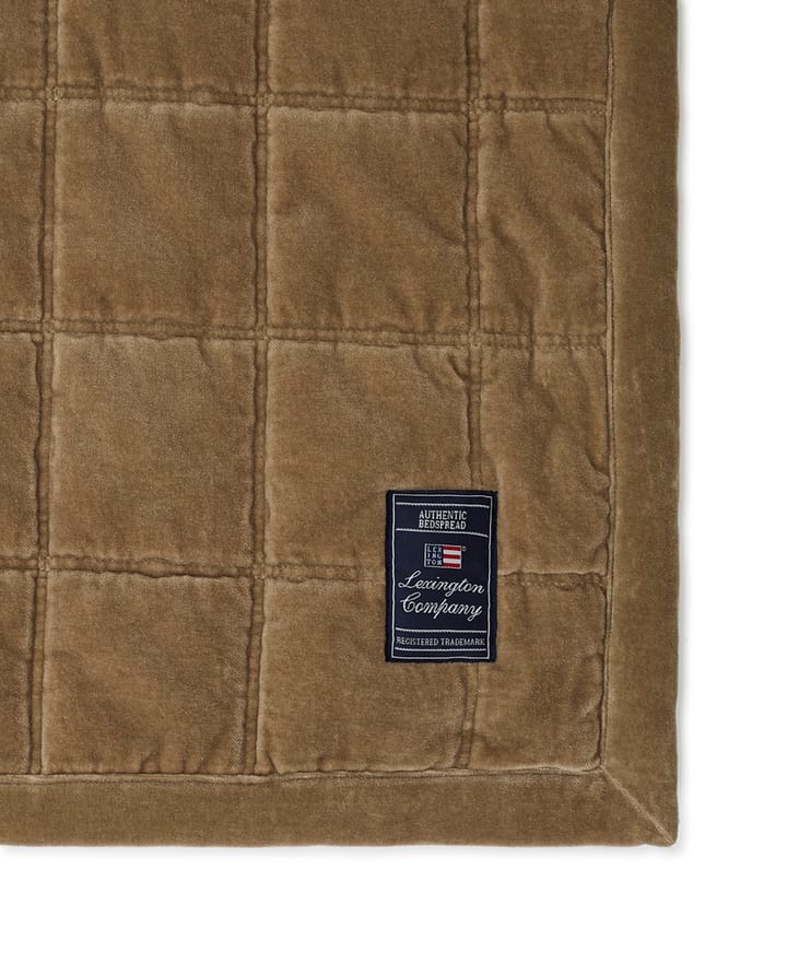 Cotton Velvet quilted throw 240x260 cm, Walnut Lexington