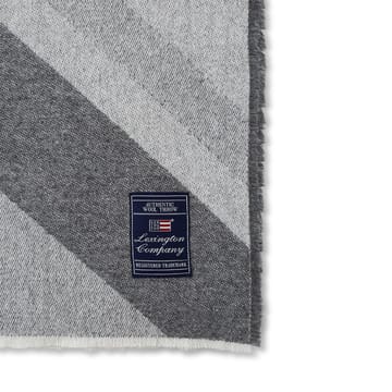 Diagonal Striped Logo throw woolmix 130x170 cm - grey - Lexington