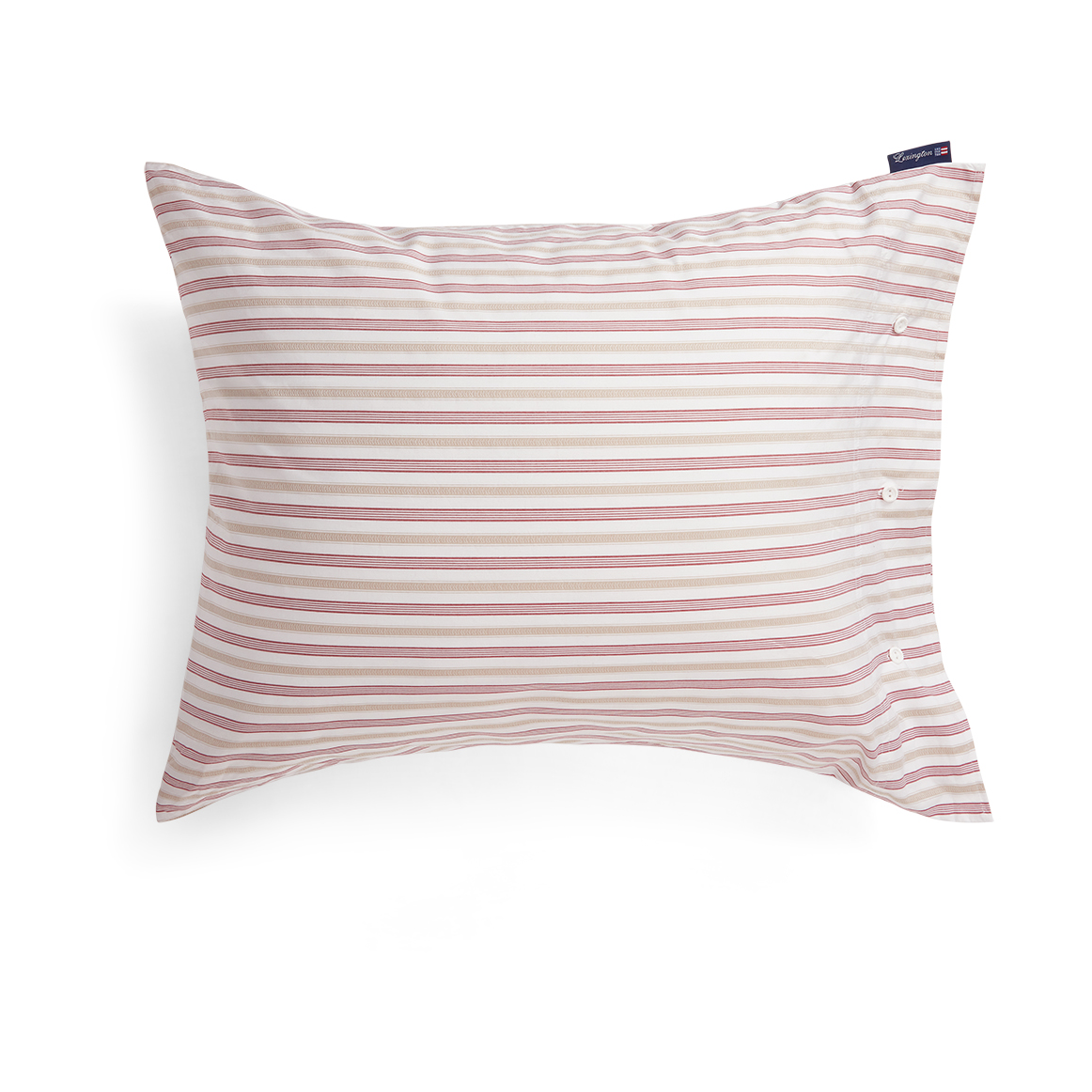 Lexington Dobby striped cotton poplin pillowcase 50x60 cm Red-beige-white