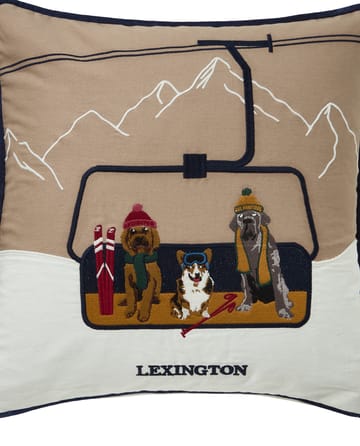 Dog lift eco. cotton twill cushion cover 50x50 cm - Beige-white - Lexington