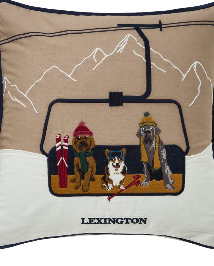 Dog lift eco. cotton twill cushion cover 50x50 cm, Beige-white Lexington