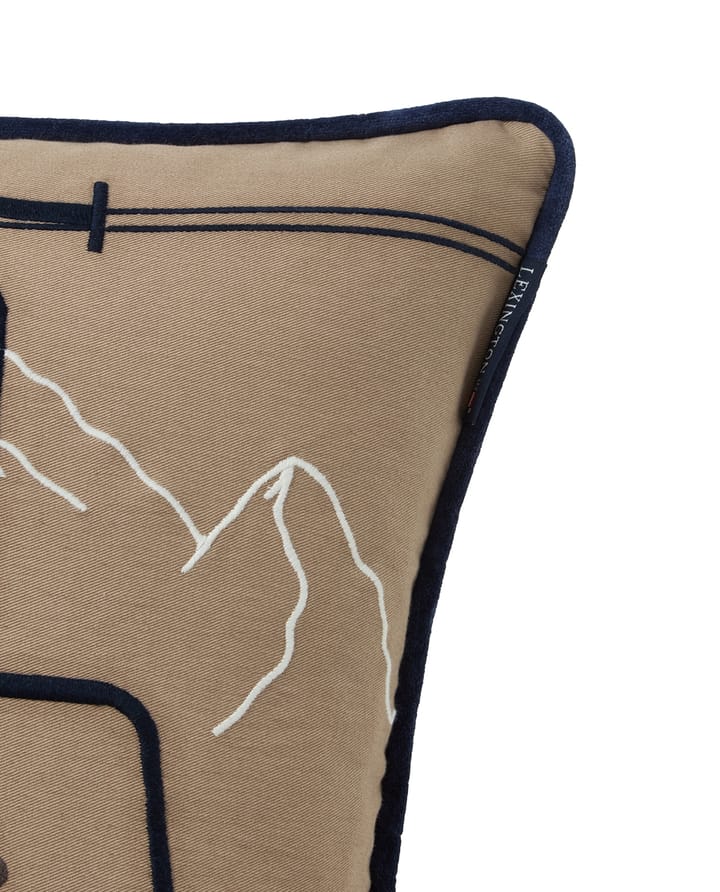 Dog lift eco. cotton twill cushion cover 50x50 cm, Beige-white Lexington