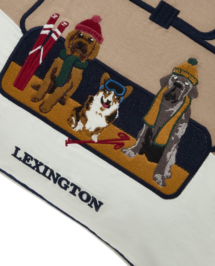 Dog lift eco. cotton twill cushion cover 50x50 cm, Beige-white Lexington