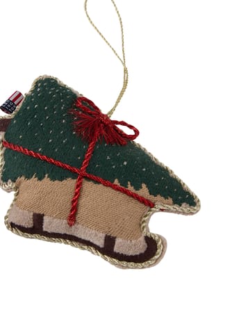 Dog sleigh organic cotton Christmas hanging - Multi - Lexington