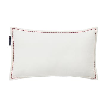 Dog sleigh organic velvet cotton cushion 30x50 cm - White - Lexington