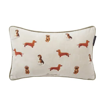 Dogs Organic Cotton Velvet cushion 30x50 cm - Light beige - Lexington