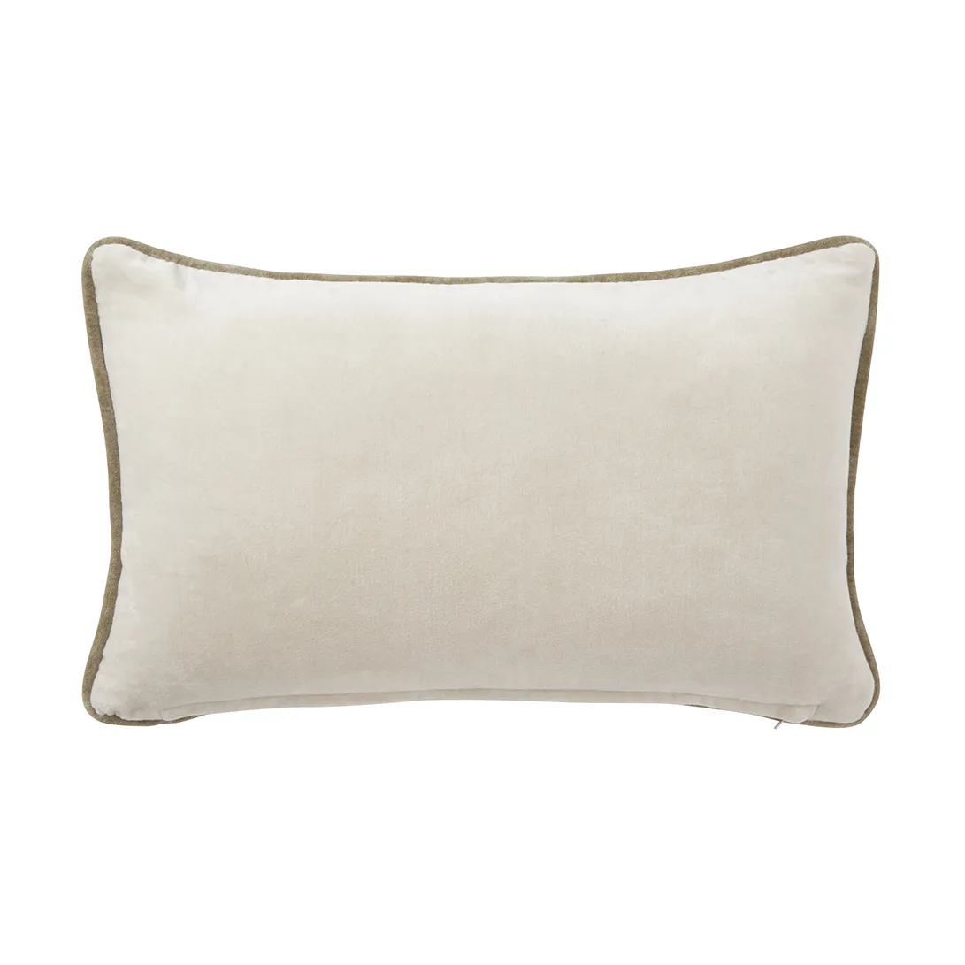 Dogs Organic Cotton Velvet cushion 30x50 cm, Light beige Lexington