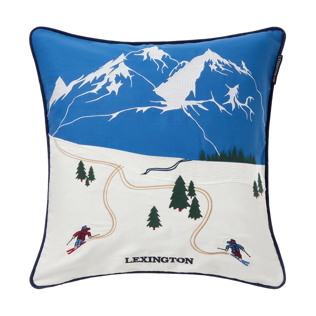 Down hill eco. cotton twill cushion cover 50x50 cm, Blue-White Lexington