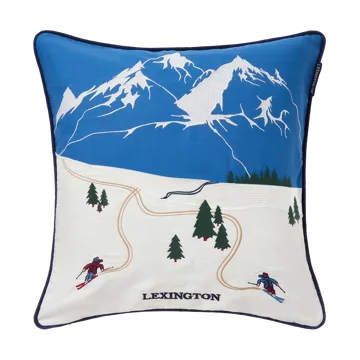 Down hill eco. cotton twill cushion cover 50x50 cm - Blue-White - Lexington