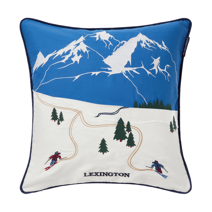 Down hill eco. cotton twill cushion cover 50x50 cm - Blue-White - Lexington