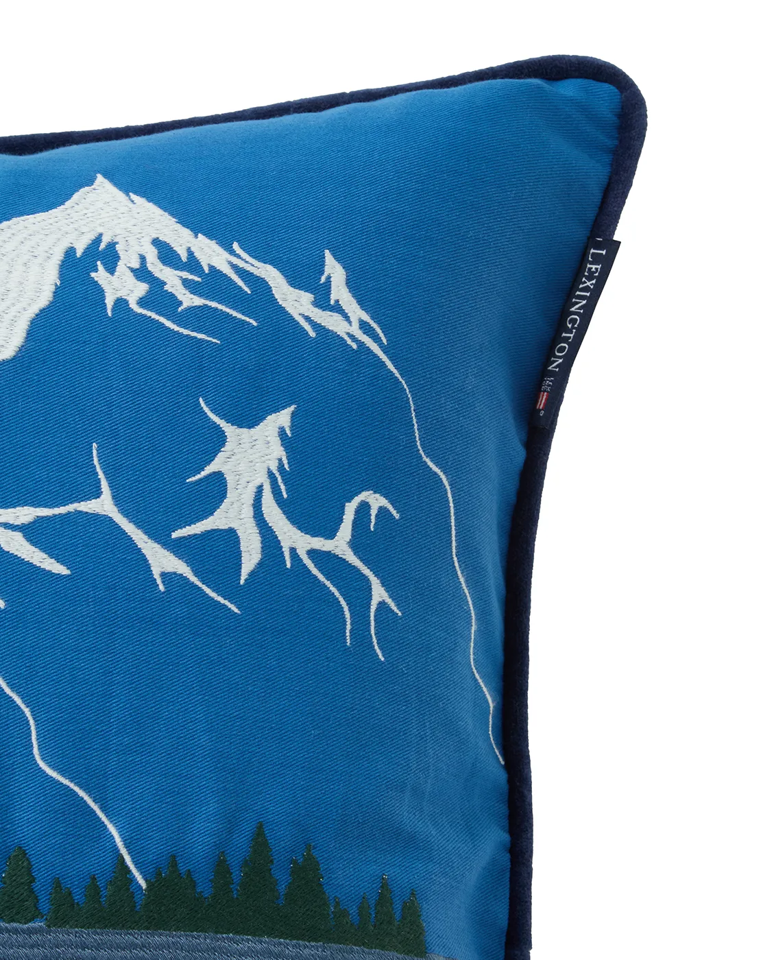 Down hill eco. cotton twill cushion cover 50x50 cm, Blue-White Lexington