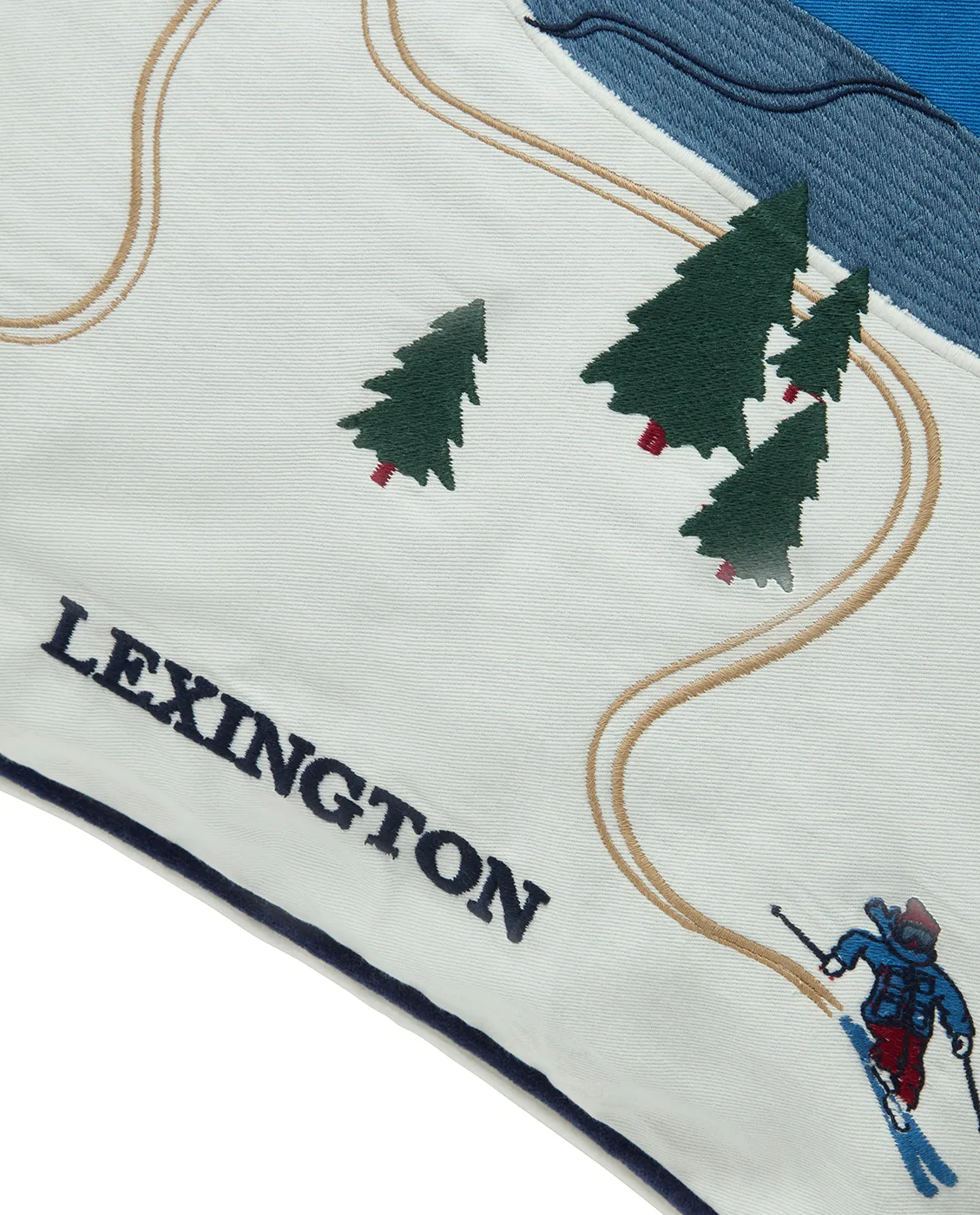 Down hill eco. cotton twill cushion cover 50x50 cm, Blue-White Lexington