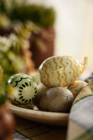 Easter Eggs in Papier Maché Easter ornaments 2-pack - Green-yellow - Lexington