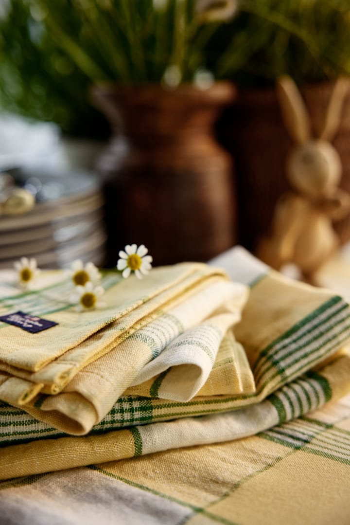 Easter Linen/Cotton tablecloth 150x250 cm - Yellow-green - Lexington