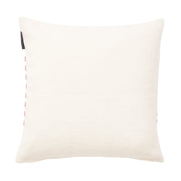 Embroidery Striped Linen/Cotton cushion cover 50x50 cm - Off White-red - Lexington