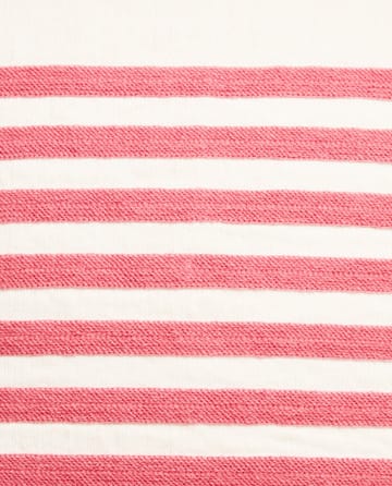 Embroidery Striped Linen/Cotton cushion cover 50x50 cm - Off White-red - Lexington