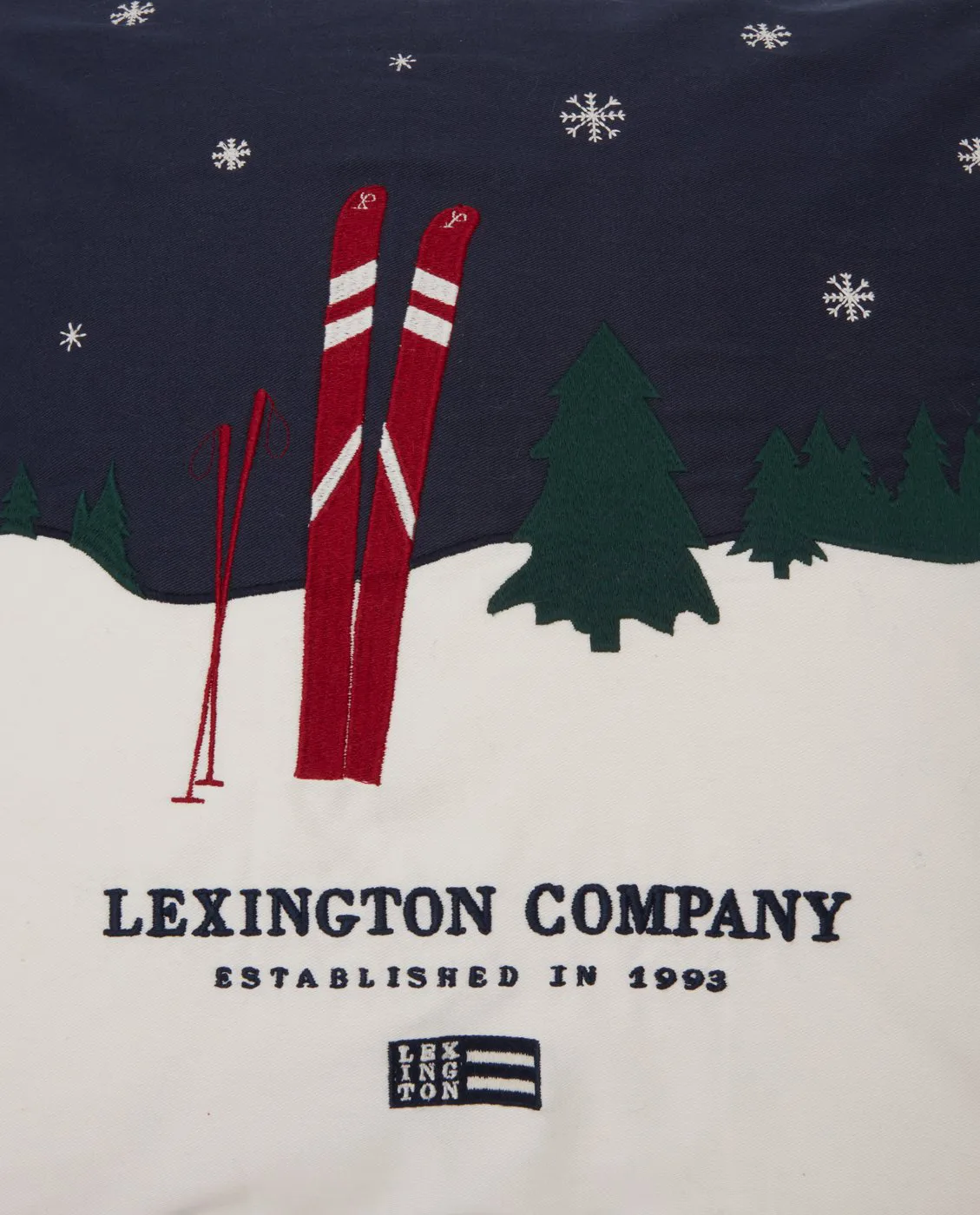 Evening Skis Org Cotton Twill pillowcase 50x50 cm, Dark blue-white multi Lexington