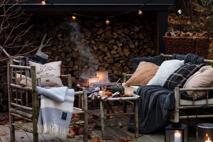 Faux Fur Recycled Polyester throw 140x200 cm - Dark gray - Lexington
