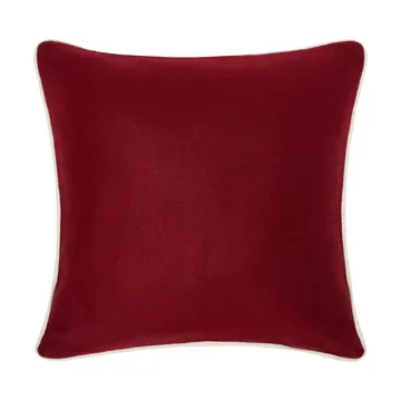 Flower Embroidered Wool Mix pillowcase 50x50 cm - Red-Light beige - Lexington
