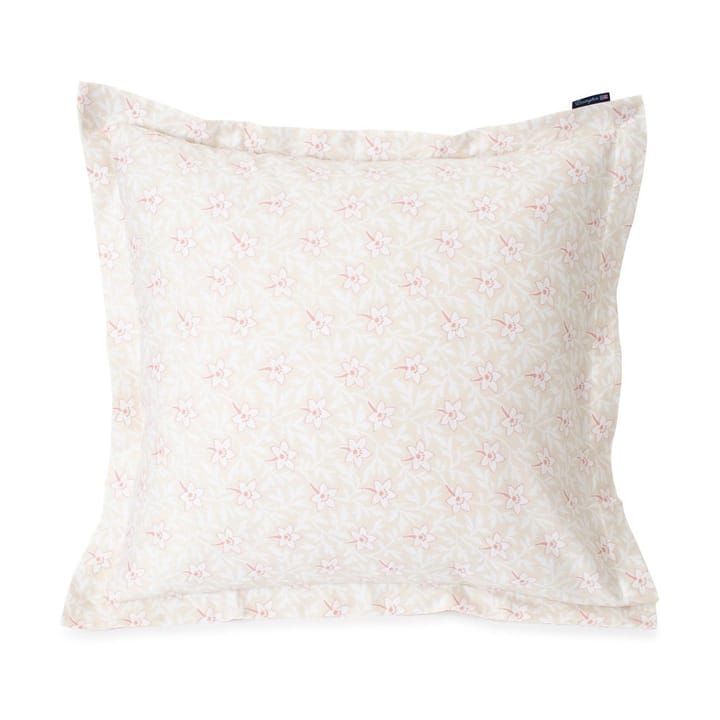 Flower Print Cotton Sateen pillowcase 65x65 cm - light beige-white - Lexington