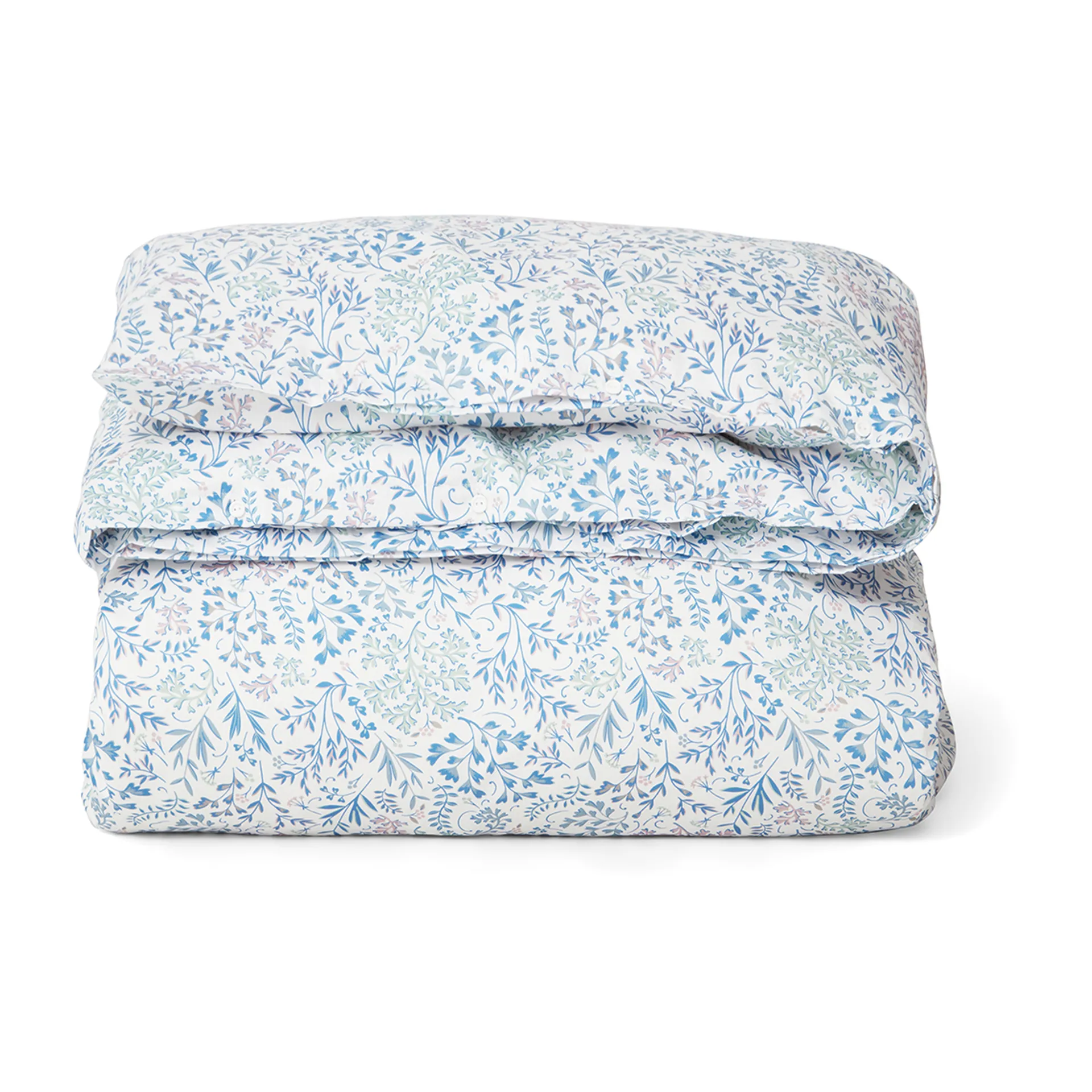 Flower Printed Cotton Sateen bed sheet 150x210 cm, Blue Lexington