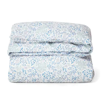 Flower Printed Cotton Sateen bed sheet 150x210 cm - Blue - Lexington