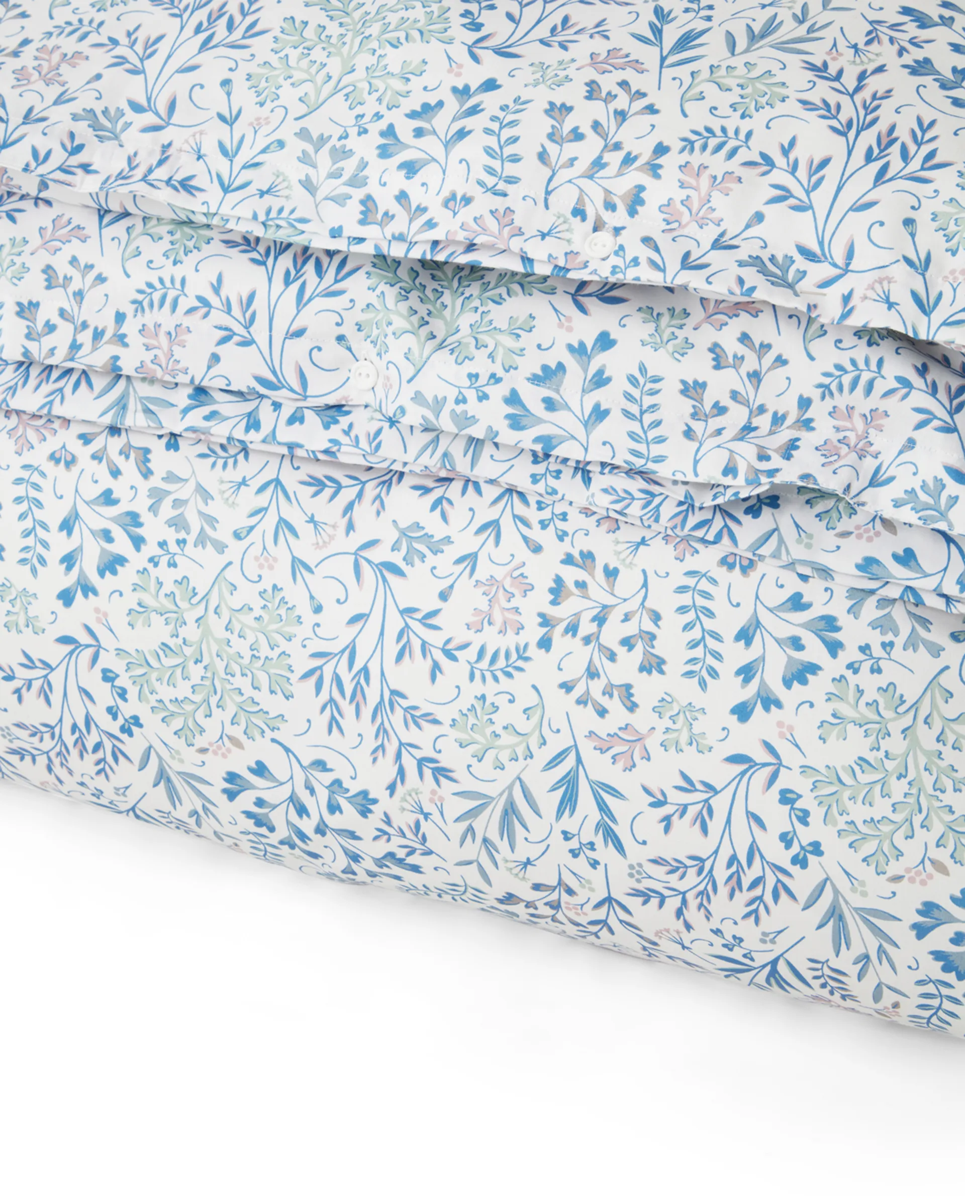 Flower Printed Cotton Sateen bed sheet 150x210 cm, Blue Lexington