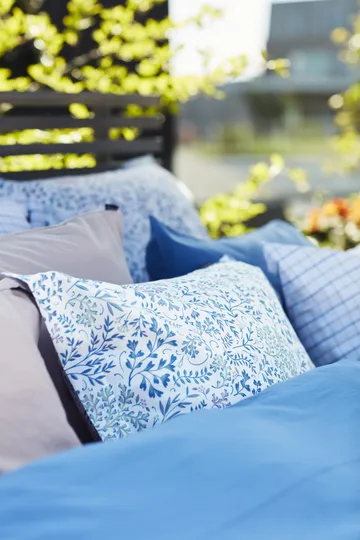 Flower Printed Cotton Sateen pillowcase 50x60 cm - Blue - Lexington