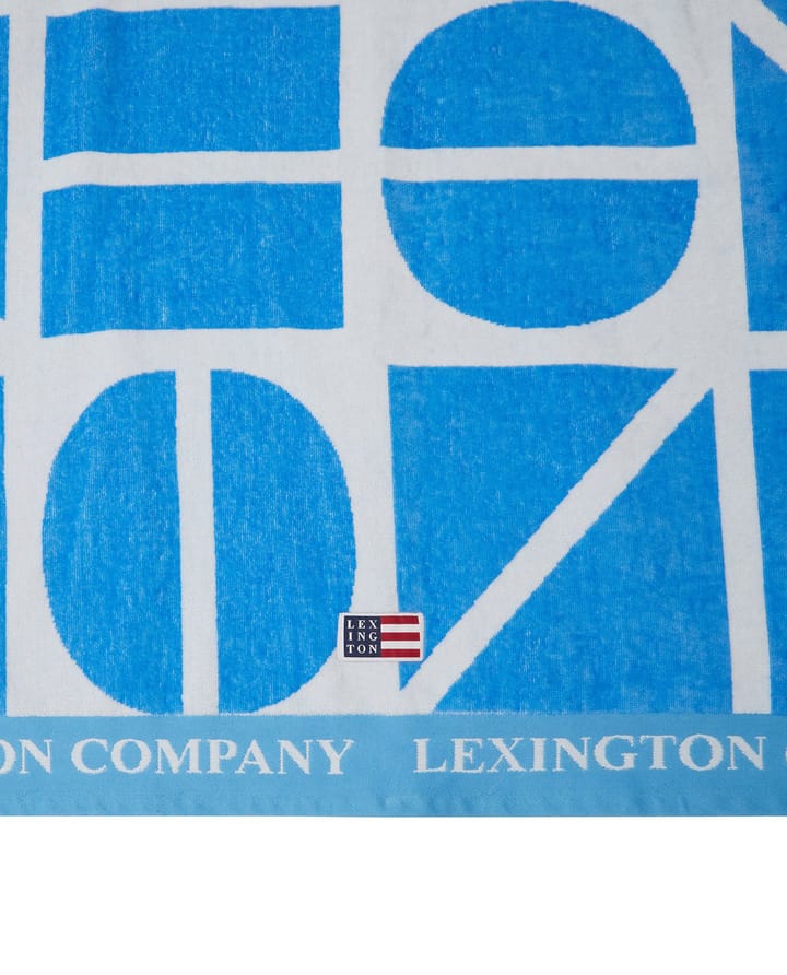 Graphic Cotton Velour bath towel 100x180 cm - Blue - Lexington