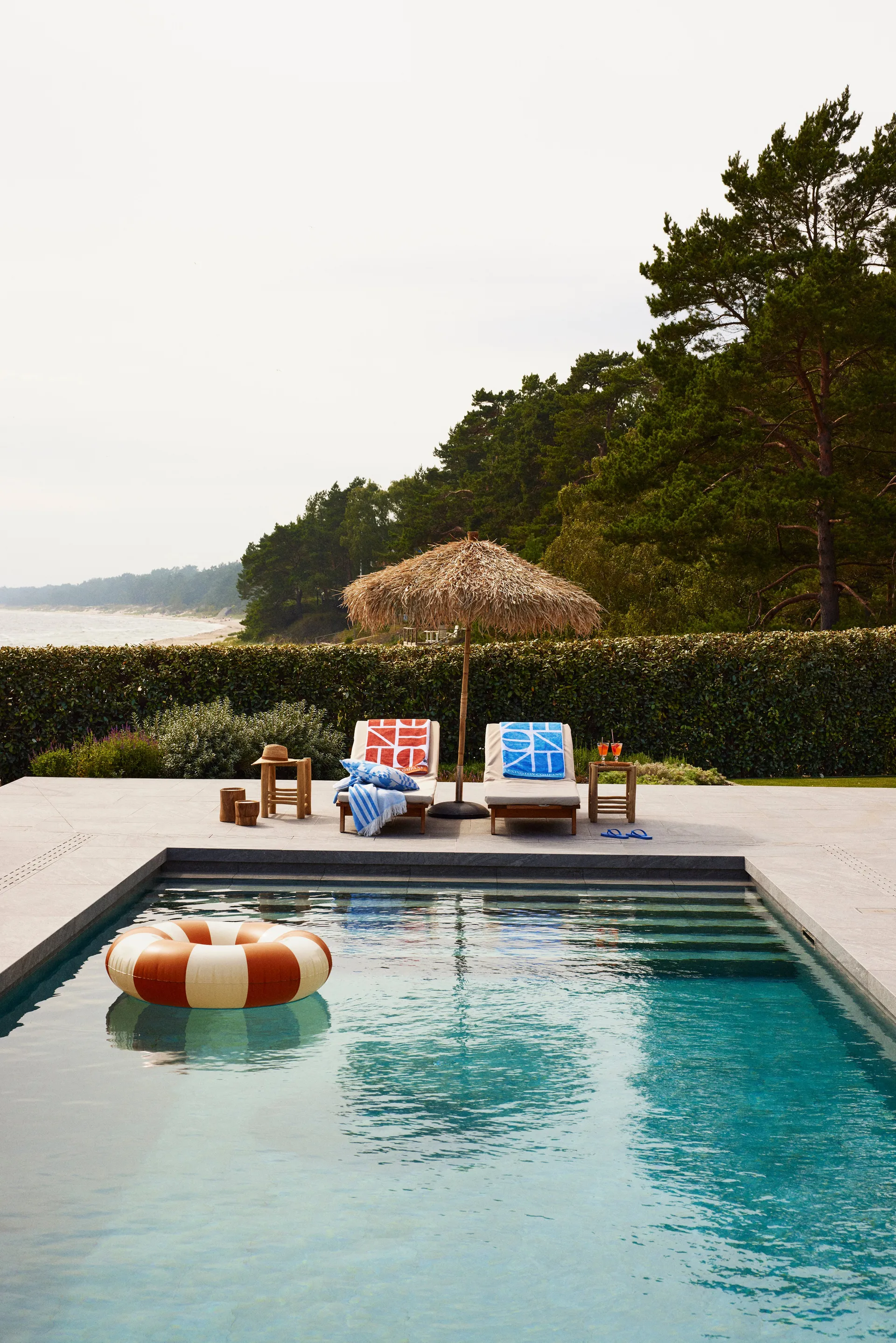 Graphic Cotton Velour bath towel 100x180 cm, Coconut Lexington