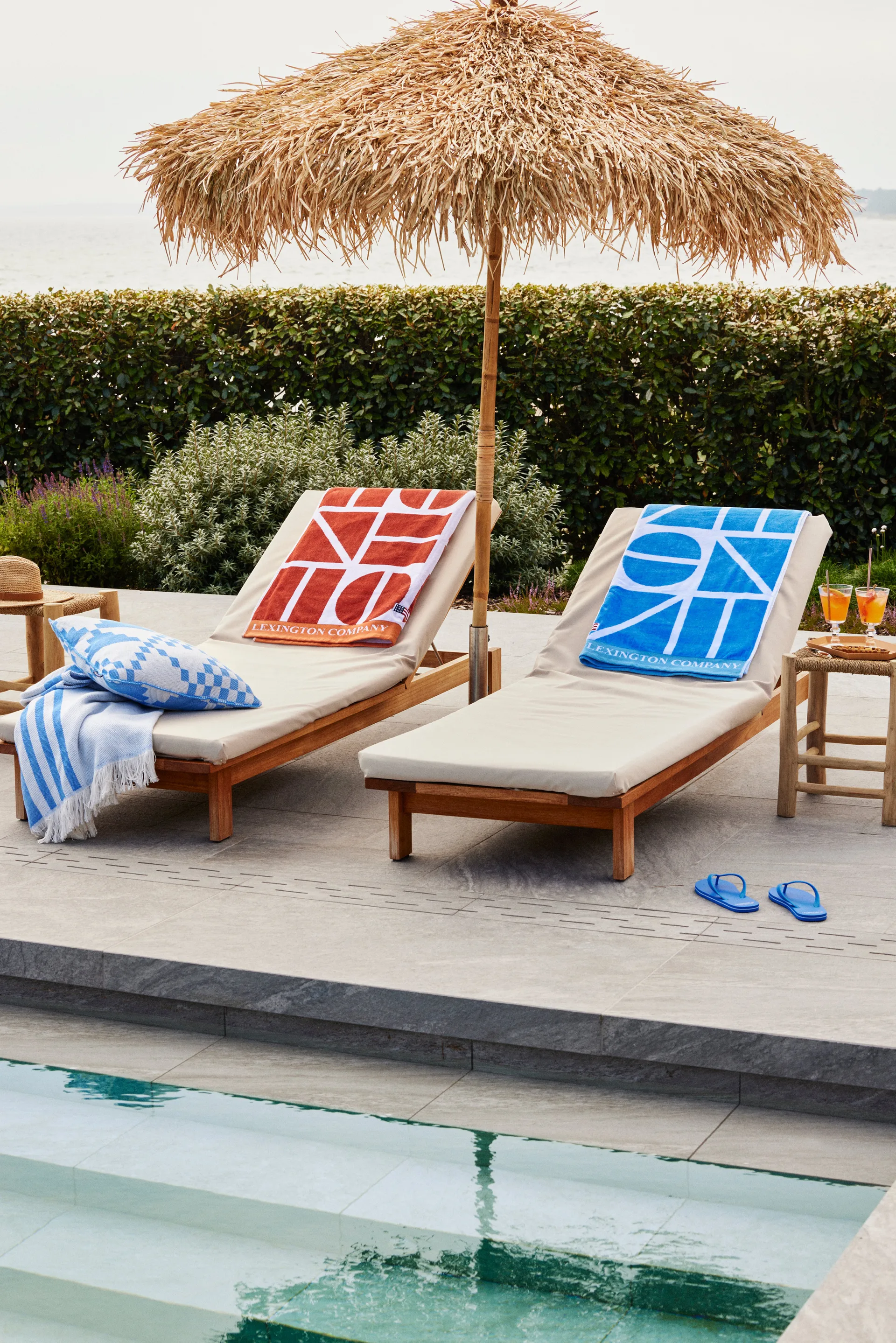 Graphic Cotton Velour bath towel 100x180 cm, Coconut Lexington