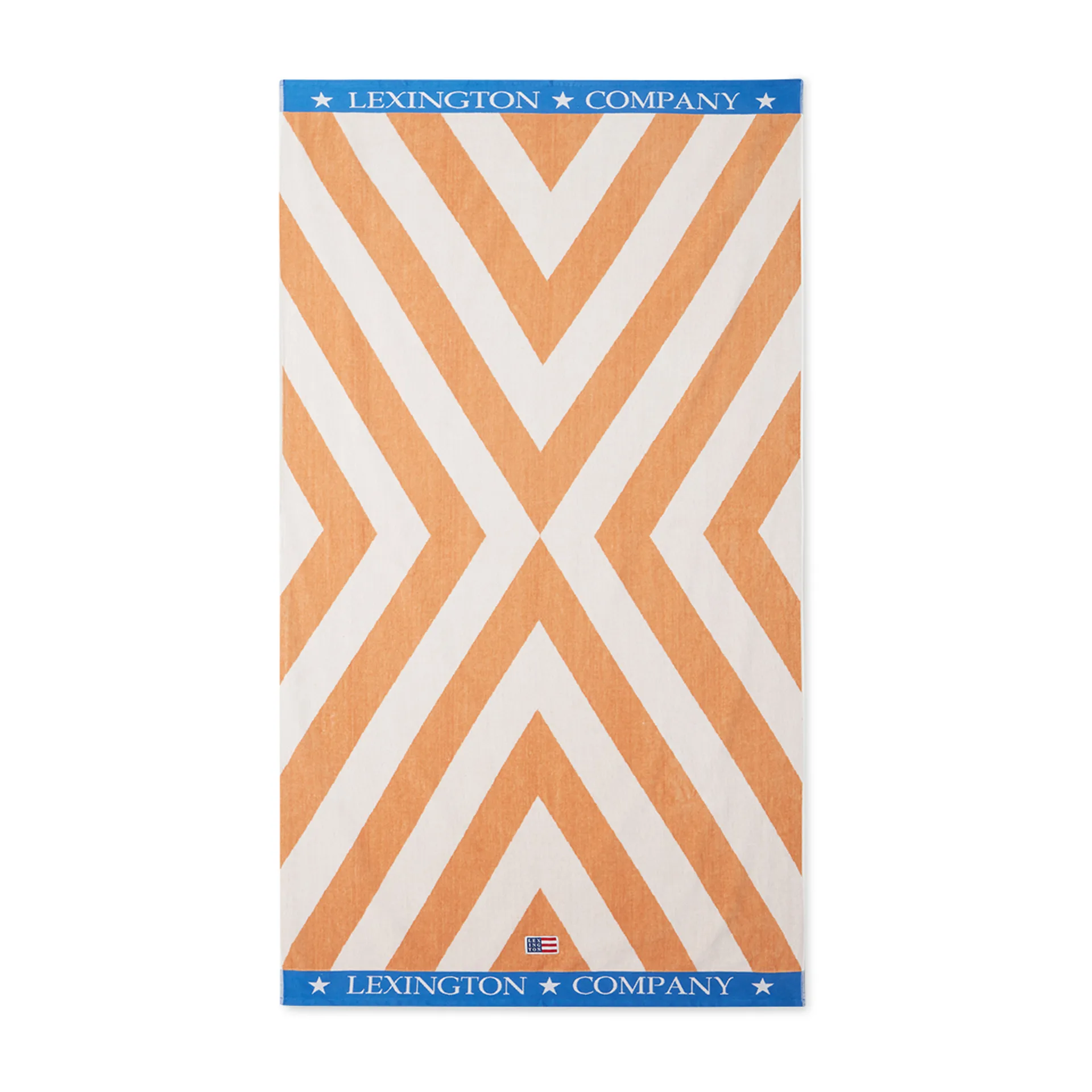 Graphic Cotton Velour beach towel 100x180 cm, Beige-white-blue Lexington