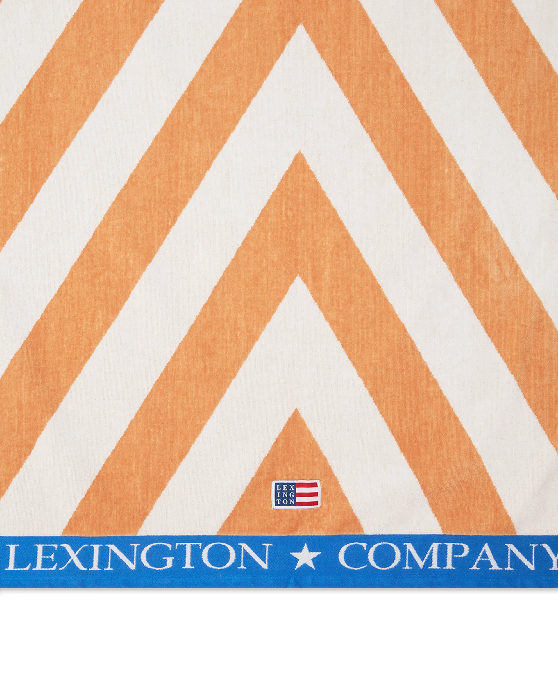 Graphic Cotton Velour beach towel 100x180 cm, Beige-white-blue Lexington
