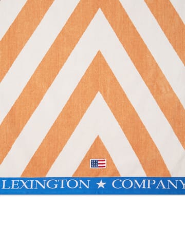 Graphic Cotton Velour beach towel 100x180 cm - Beige-white-blue - Lexington