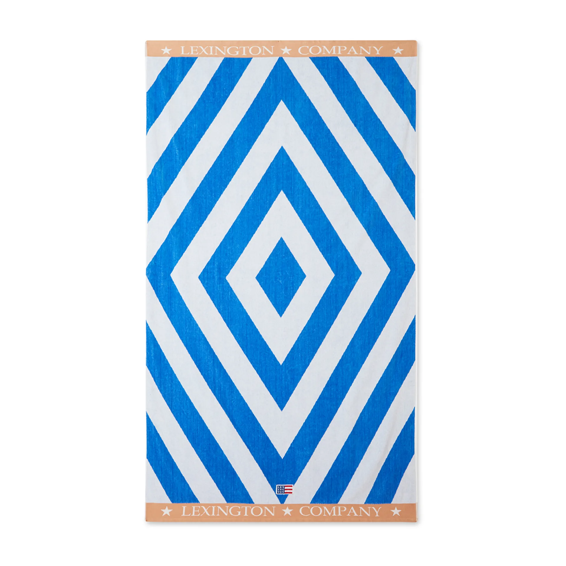 Graphic Cotton Velour beach towel 100x180 cm, Blue-white-beige Lexington