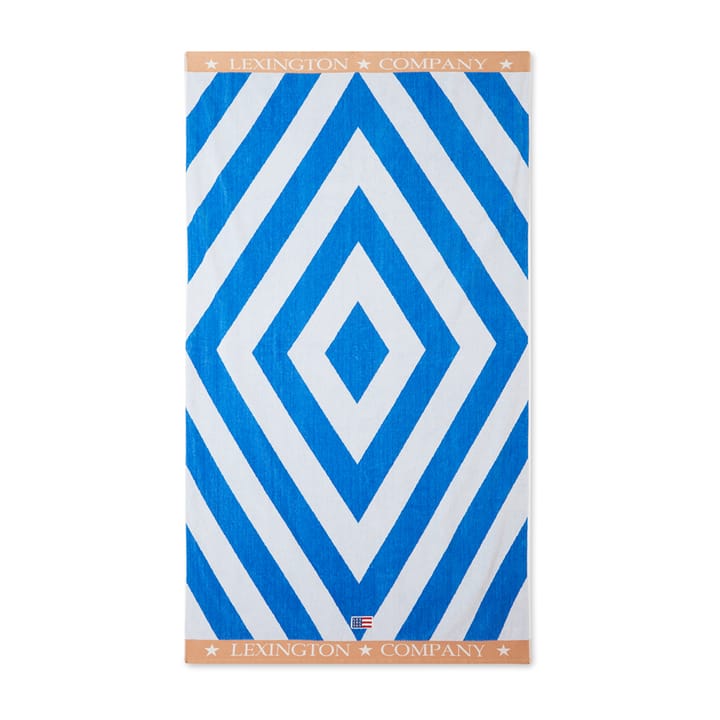 Graphic  Cotton Velour beach towel 100x180 cm - Blue-white-beige - Lexington