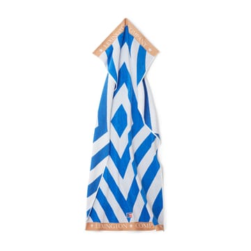 Graphic Cotton Velour beach towel 100x180 cm - Blue-white-beige - Lexington