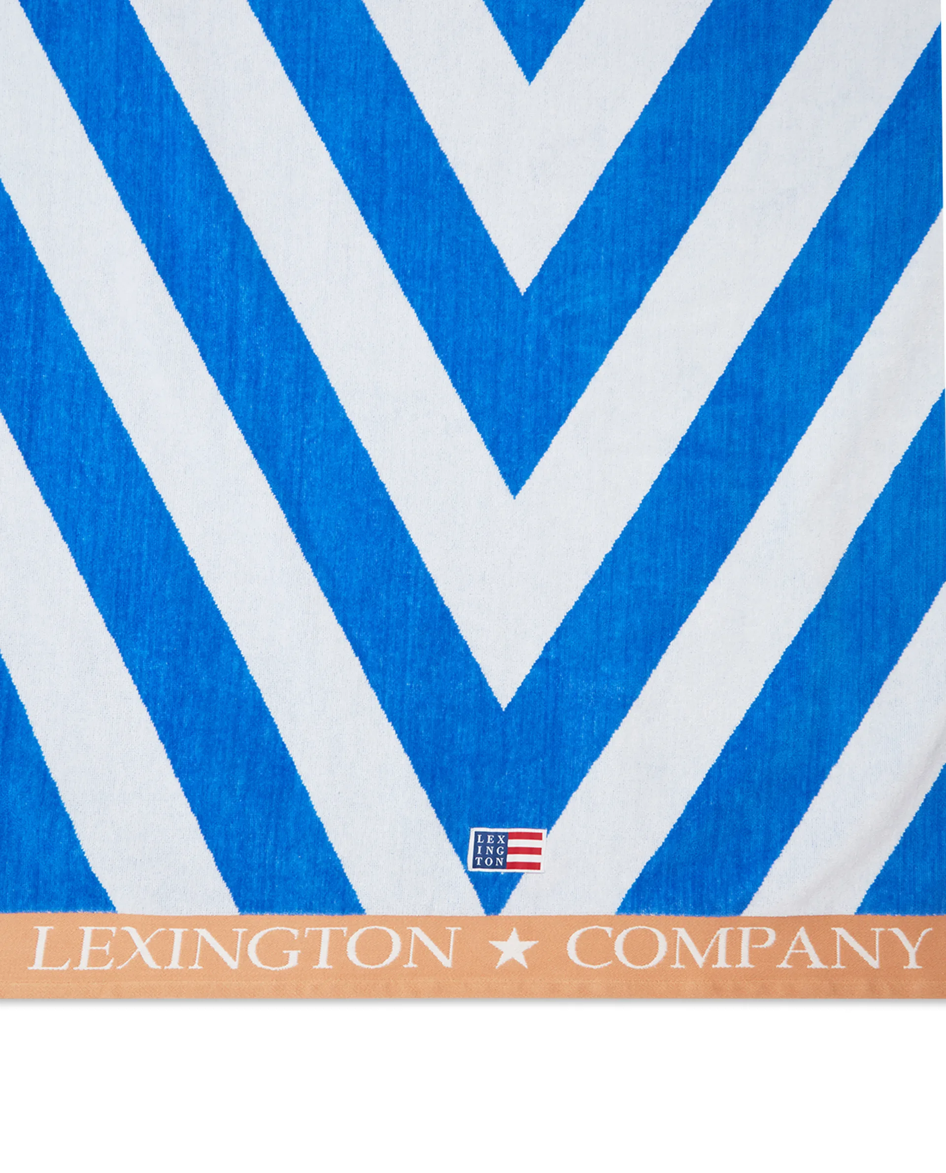Graphic Cotton Velour beach towel 100x180 cm, Blue-white-beige Lexington
