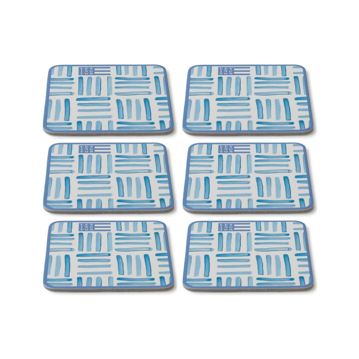 Graphic Printed coaster 6-pack - Blue-White - Lexington